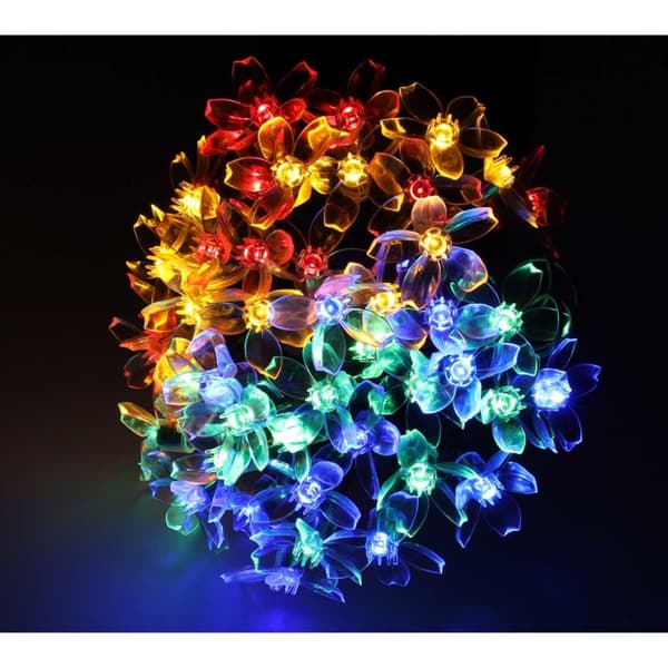 Solar blomsterhavelys 7m 50LED multicolor