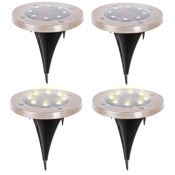 Trädgårdsmarkerade solcellslampor, 8LED, 4 st. varmvit