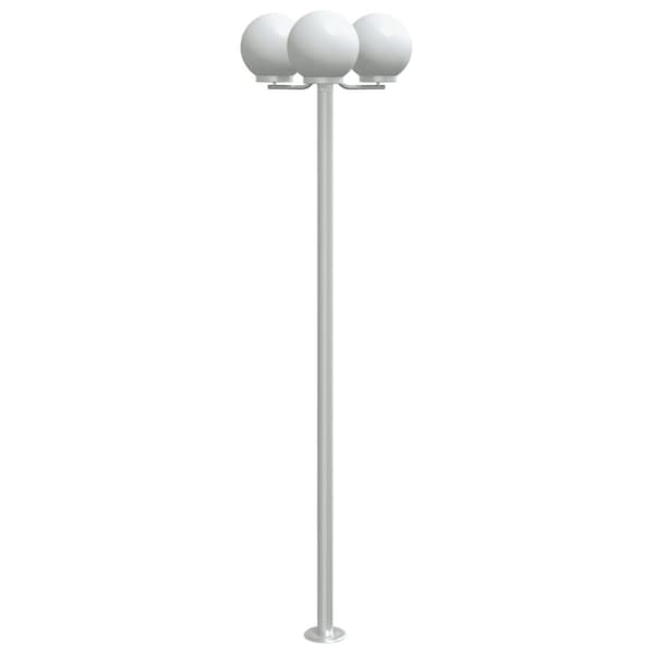 udendørs standerlamper 3 stk. 215 cm rustfrit stål sølvfarvet