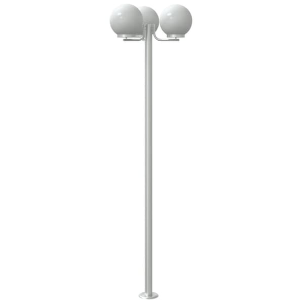 udendørs standerlamper 3 stk. 215 cm rustfrit stål sølvfarvet