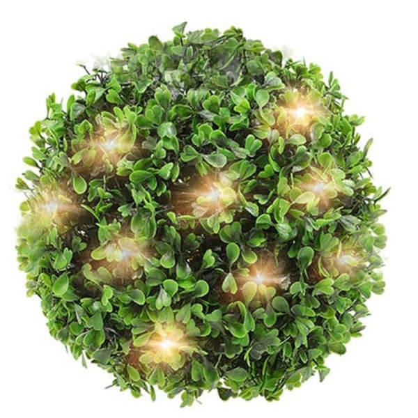Solar Garden Decoration - Buxbomkulor på stolpar, 3 st.