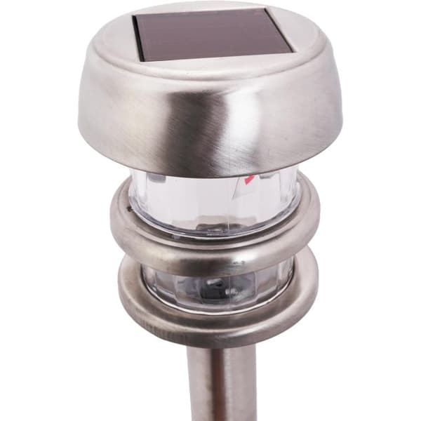 Sæt med 4 selvopladede runde solcellelamper med skumringssensor model Goliat