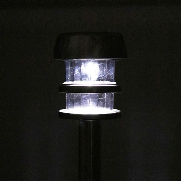 Sæt med 4 selvopladede runde solcellelamper med skumringssensor model Goliat