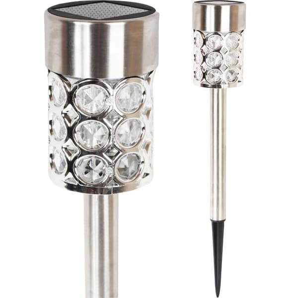 Flerfärgad Silver LED Solar Trädgårdslampa 37x6 cm gjord av rostfritt stål