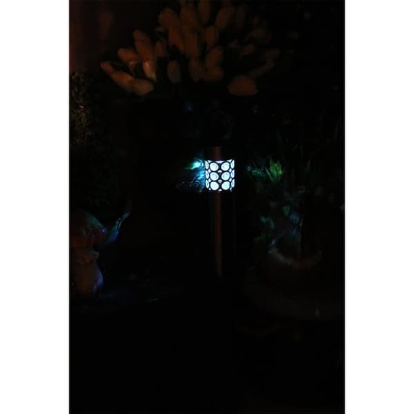 Silver Flerfärgad solar trädgårdslampa med automatisk färgändring och underhållsfri tändning 37,5x6 cm