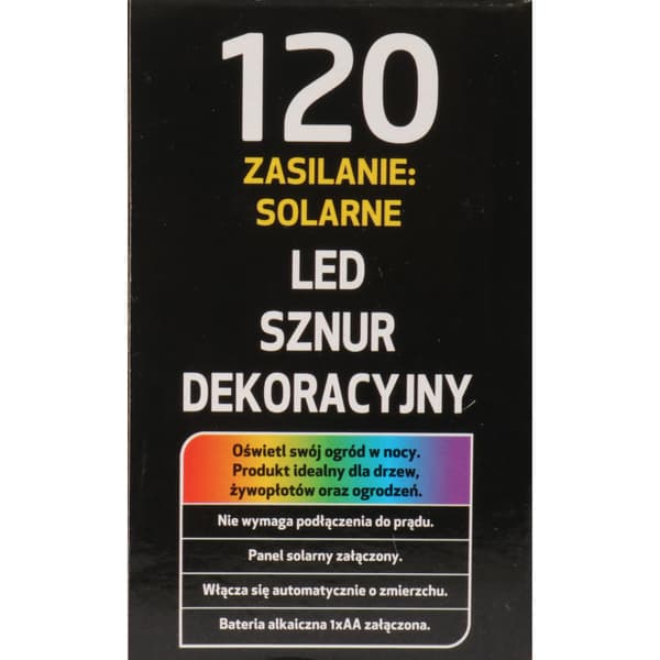 JOULUVALOT 120 LED SOLAR COLD VALKOINEN