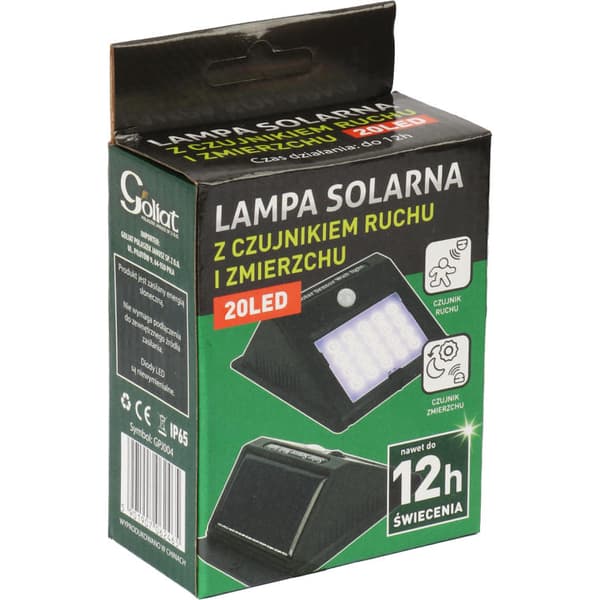 LED-solarlampa med rörelse- och skymningssensor, driven av solenergi, monterbar kallvit utomhusljuspanel