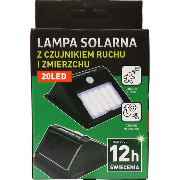 LED-solarlampa med rörelse- och skymningssensor, driven av solenergi, monterbar kallvit utomhusljuspanel