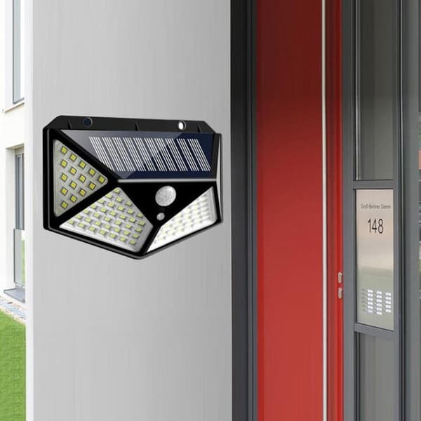 Energiaa säästävä aurinkolamppu 2000 lumen, liike- ja hämäräanturi, 1200 mAh akku