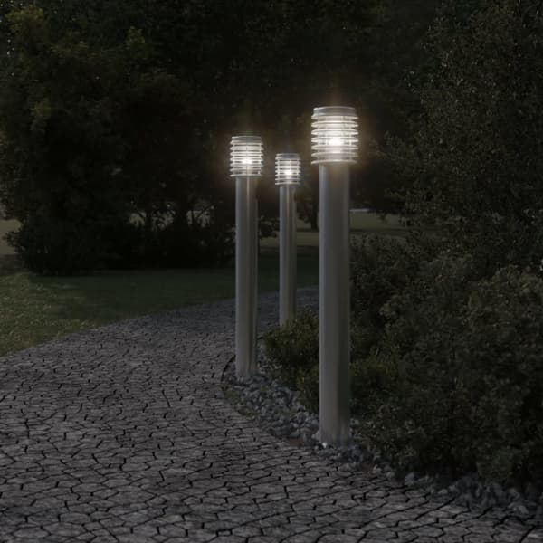 Utomhusgolvlampa silver 110 cm rostfritt stål