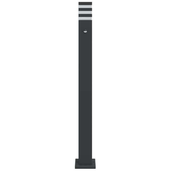 Utomhusgolvlampa med sensor svart 110 cm aluminium
