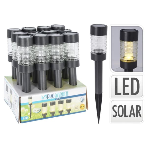 Pro Garden Solar Lamp Antracit Rostfritt Stål &amp; Glas