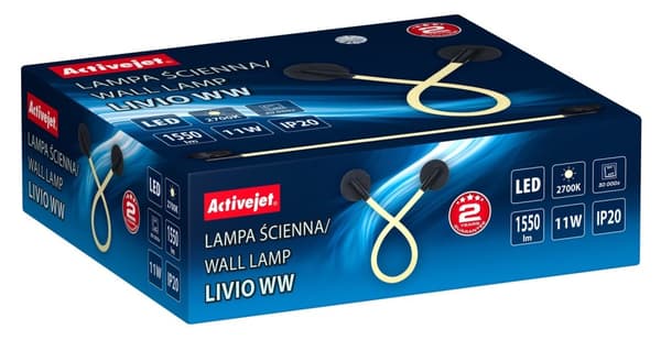 Activejet LED-vägglampa AJE-LIVIO WW