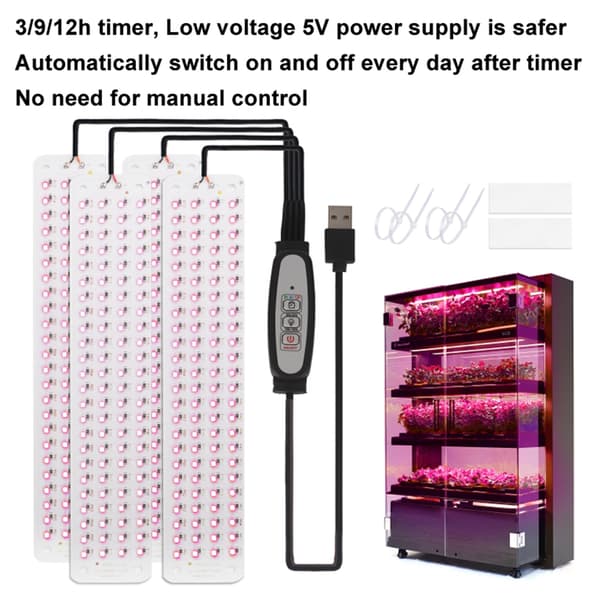 LED Växtbelysning med 4 paneler och 4-stegs dimmer