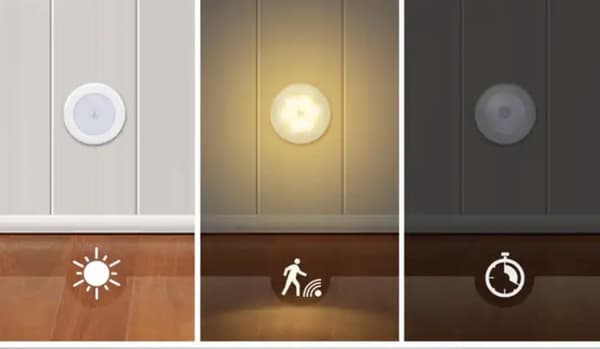 Batteridriven LED-lampa med rörelsesensor - Varm färg