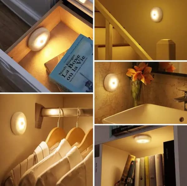 Batteridriven LED-lampa med rörelsesensor - Varm färg