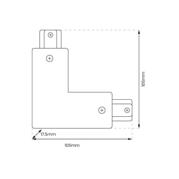 L Track Connector Sort 1-kredsløb + Central Power v2.0