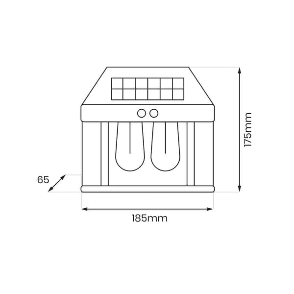 Filo Dubbel Solar Vägglampa 3000K