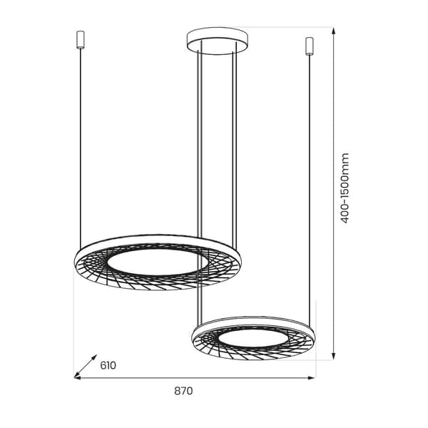 NEST 77W LED pendel 61+41cm