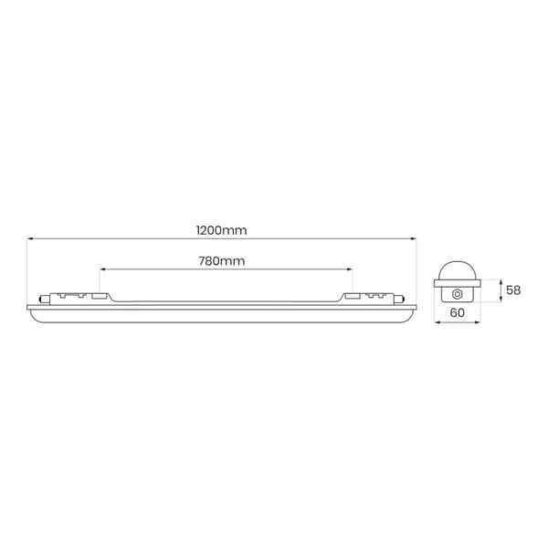 Hermetisk Led Gin armatur 36W 120cm 3850lm 4000K IP65