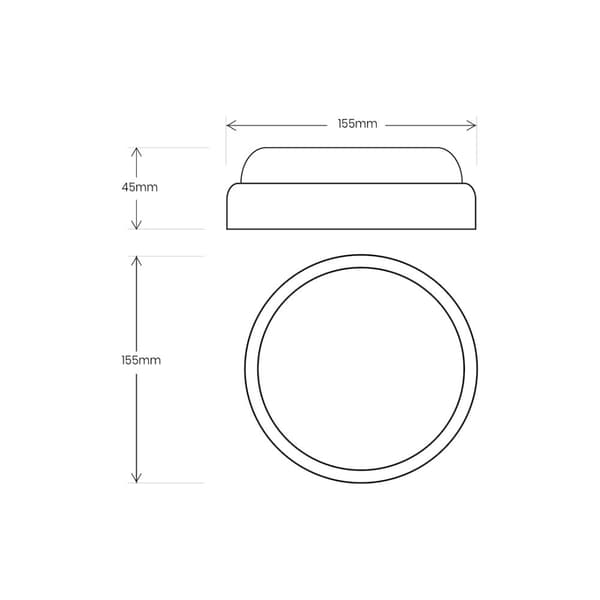 Davo Round Channel Fixture 8W 4000K IP64 Sort
