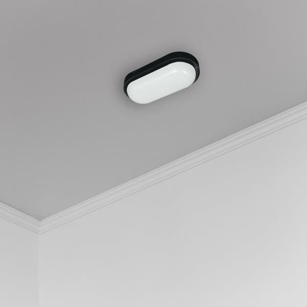 Davo Oval 8W 4000K IP64 Black Channel Fixture