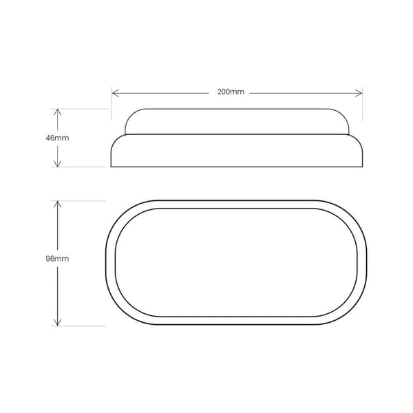 Davo Oval 8W 4000K IP64 Black Channel Fixture