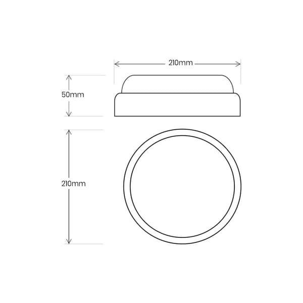 Davo Circle Channel Lysarmatur 18W 4000K IP64 Sort