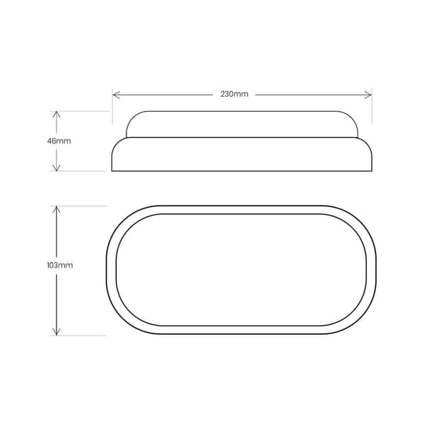 Davo Oval 18W 4000K IP64 Hvid Kanalarmatur