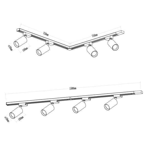 Pibe Track Kit Hvid 4xGU10 1,5m