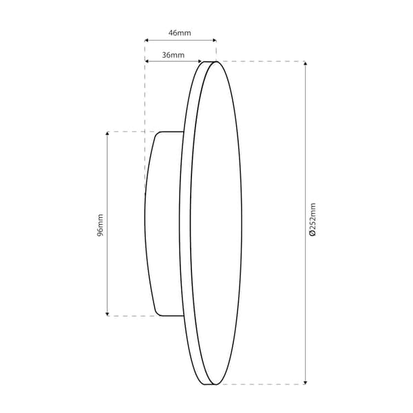 Disk 18W 3CCT IP65 væglampe Sort
