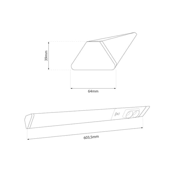 Dobbelt underskabslampe 18W 4000K USB-A/C + 230V stikkontakter
