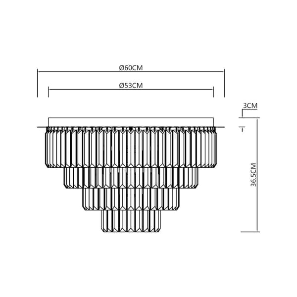 MILANO taklampa fi 60cm 9xE14