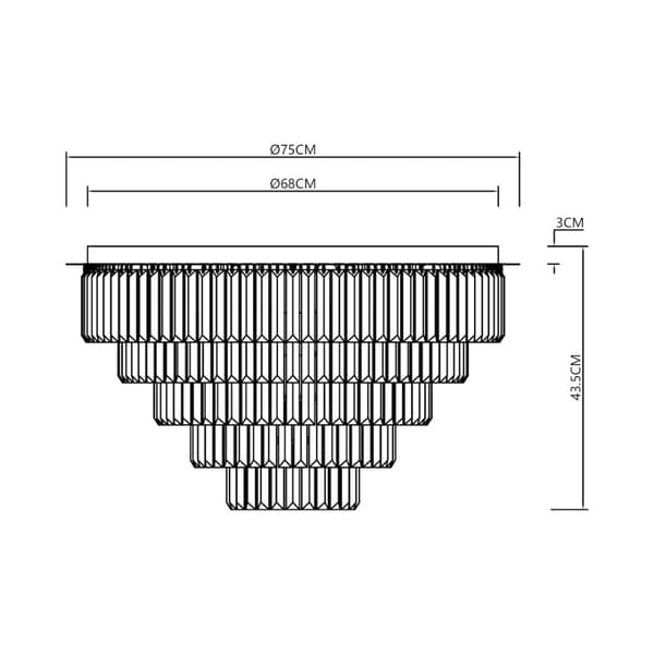 MILANO loftslampe fi 75cm 12xE14
