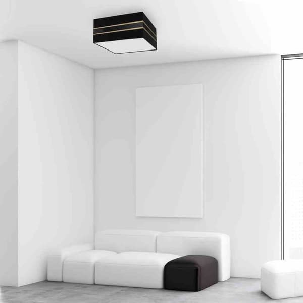 Taklampa Square ULTIMO BLACK 2xE27
