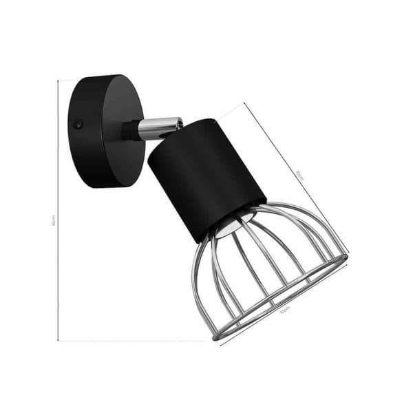 DANTE SVART/SILVER 1x mini GU10 vägglampa
