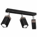 Miniatyrbillede 2 af 7: SOLO SAVET SORT / PATINERET TRÆ loftslampe 3x mini GU10