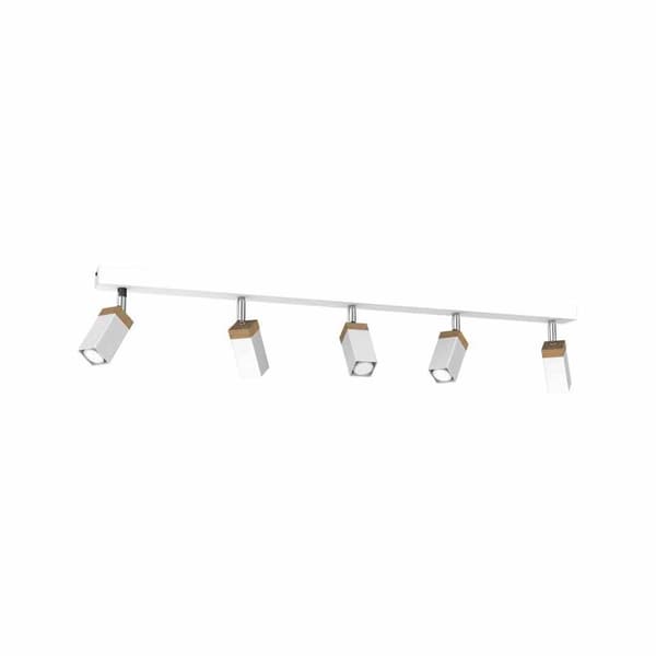 SOLO SAVET HVID / PATINERET TRÆ loftlampe 5x mini GU10