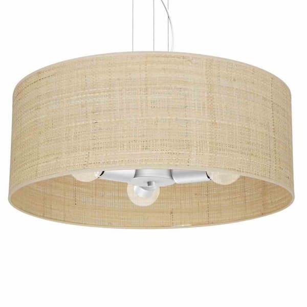Hængelampe MARSHALL WHITE / RATTAN 3xE27