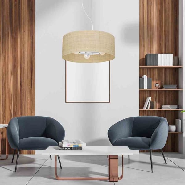 Hængelampe MARSHALL WHITE / RATTAN 3xE27