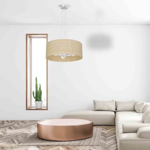 Hængelampe MARSHALL WHITE / RATTAN 3xE27