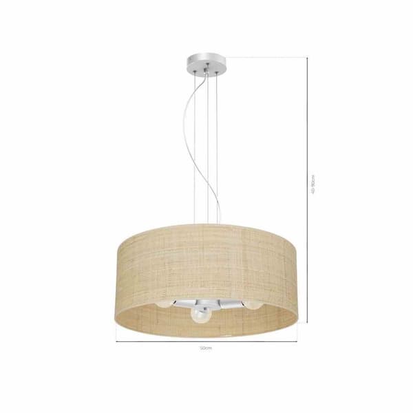 Hængelampe MARSHALL WHITE / RATTAN 3xE27