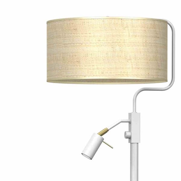 Gulvlampe MARSHALL WHITE / RATTAN 1xE27 + 1x mini GU10