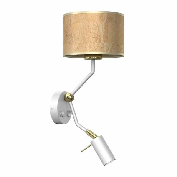 CORK White/Cork vägglampa 1xE27 + Mini GU10