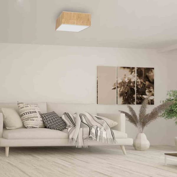 CORK Loftslampe Hvid/Cork 2xE27