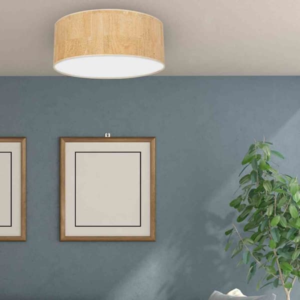 CORK Loftlampe Hvid/Cork 3xE27 Ø50cm