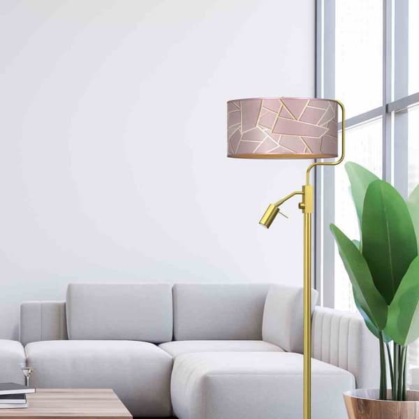 ZIGGY ROSA Guld/Rosa golvlampa 1xE27 + 1x mini GU10
