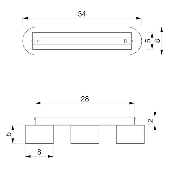 DIXIE Hvid loftslampe 3xGX53