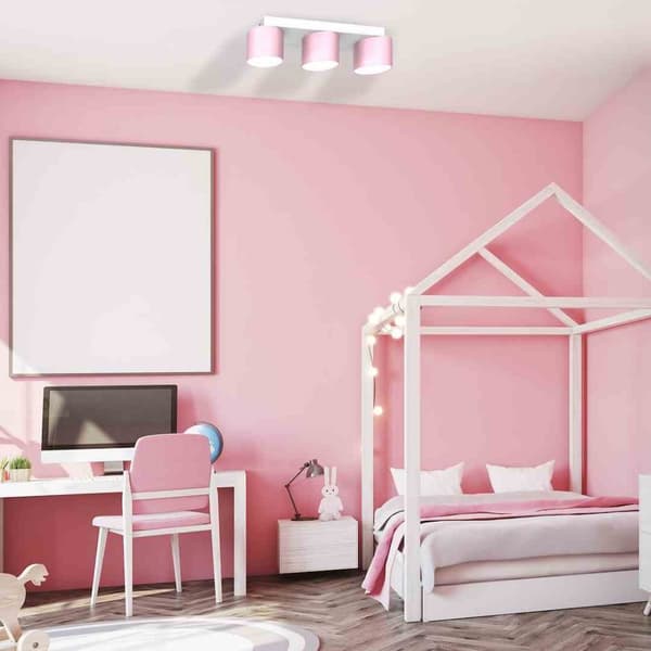 DIXIE Loftslampe Pink/Hvid 3xGX53