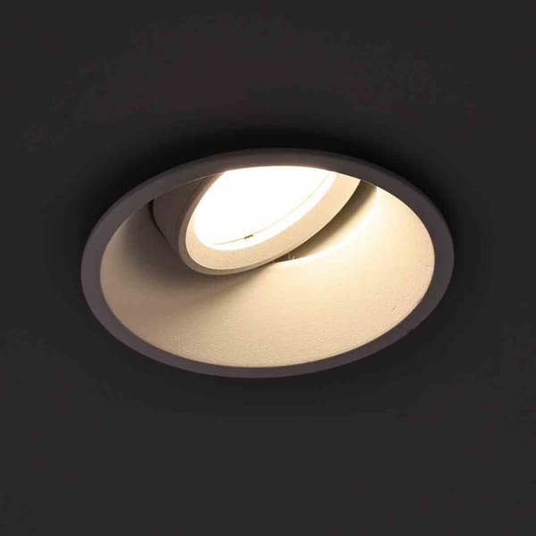 Loftspotlight Flush Mount Rund Bevægelig 1xGU10 IP20 Hvid